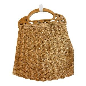 Elegant Tan Crochet Tote Bag